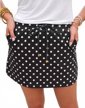NEW JESS LEA happy hour skort in black polka dot